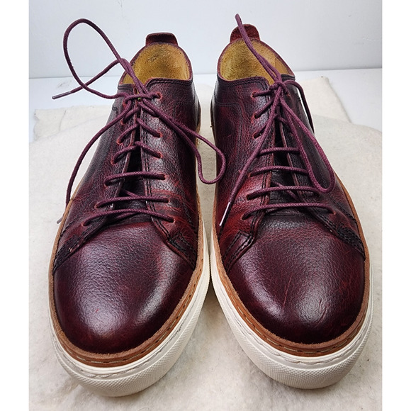 Oliver Sweeney Other - Oliver Sweeney Lopes Distressed Burgundy Leather Lace-Up Casual Sneaker US 9